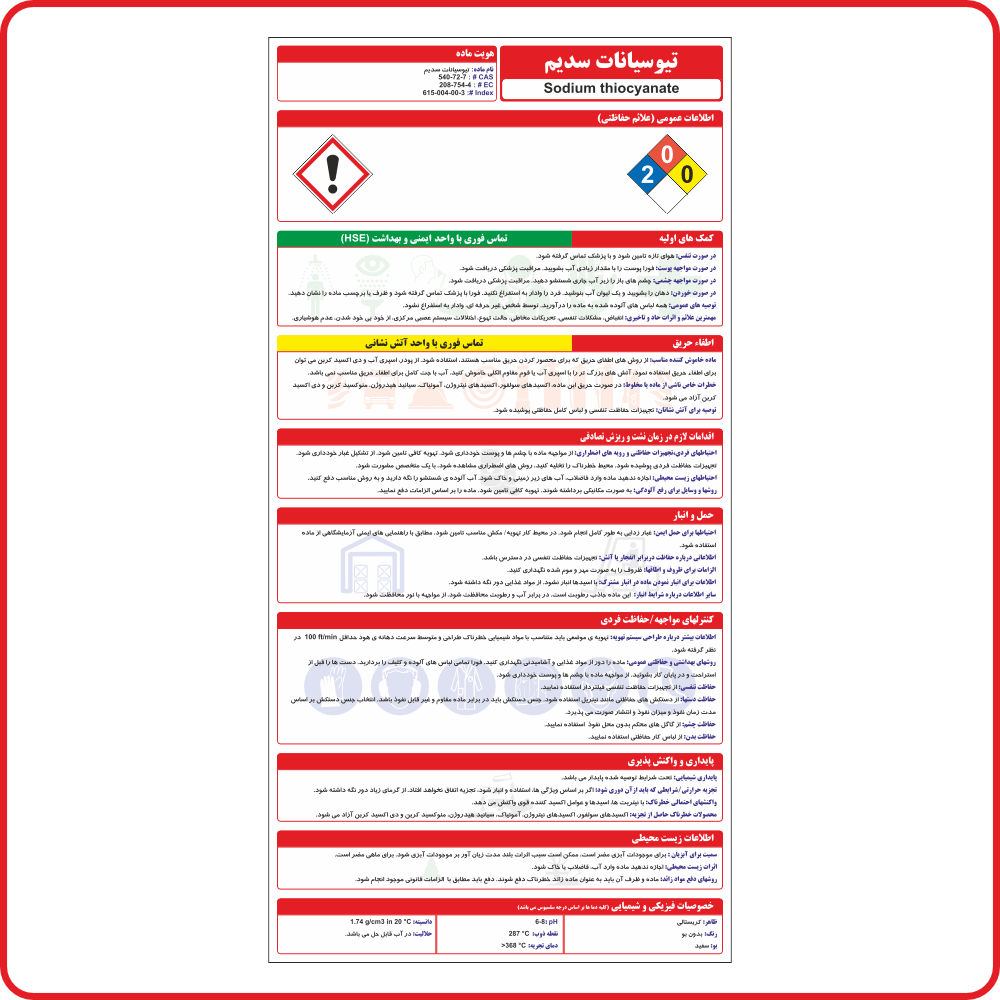 96021 - تیوسیانات سدیم - شرکت ایمن دقیق زنگان تولید کننده تابلوها و ...